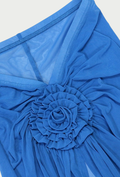 HALTER FLOWER BIKINI COVER 3PCS SWIMMING SET